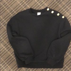 Black H&M sweatshirt with gold buttons